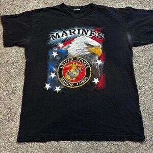 Vintage United States marines black‎ size large tshirt.